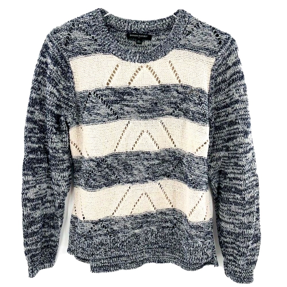 Banana Republic Striped Knit Crew Sweater XL